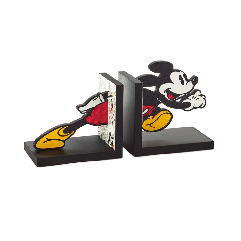 Mickey Mouse Retro Comic Strip Background Bookcase Ends Set of 2 by Hall… - Picture 2 of 4